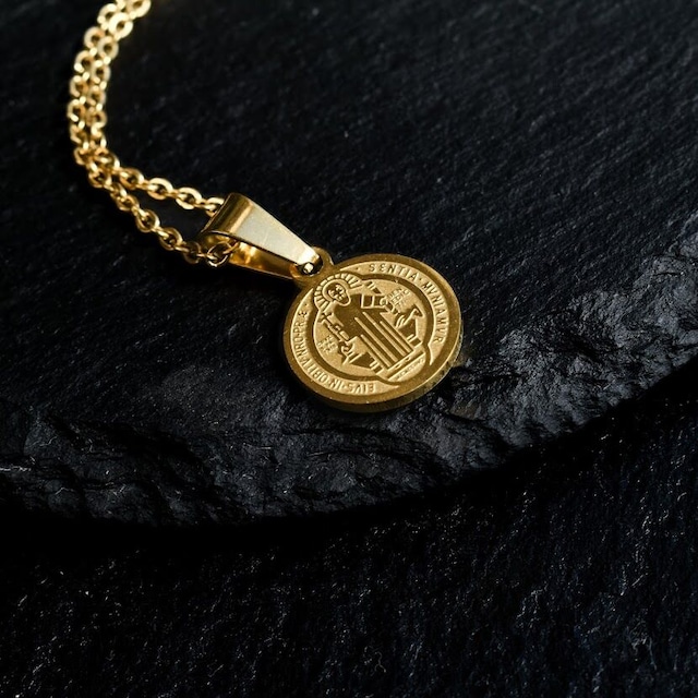 Maria coin necklace gold stainless steel №72