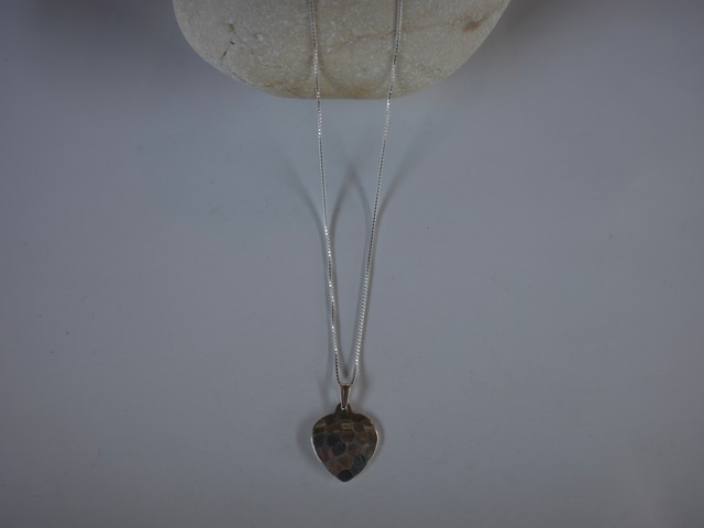 〈vintage silver925〉hammered heart necklace