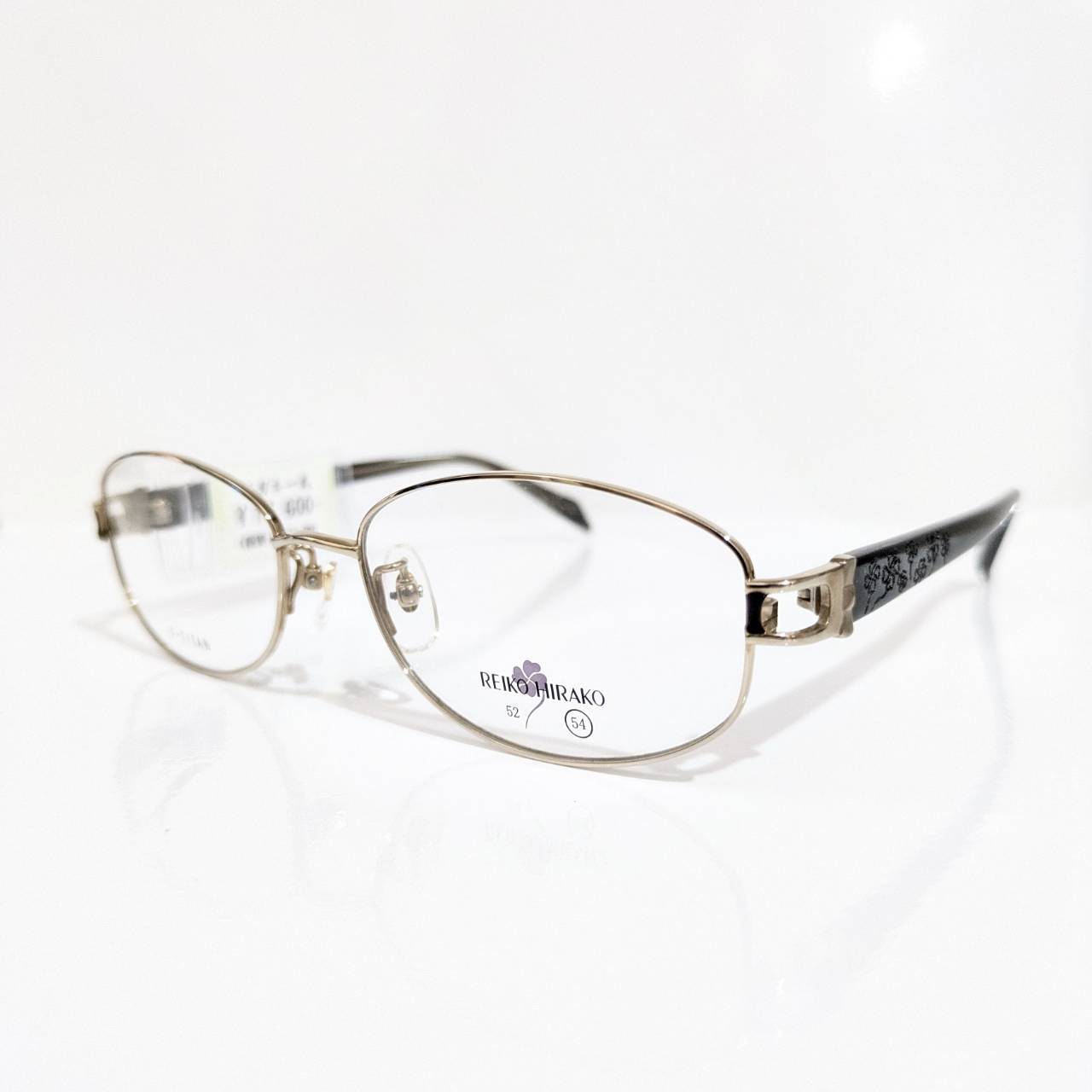 【REIKOHIRAKO】オーバルメタルフレーム ゴールド