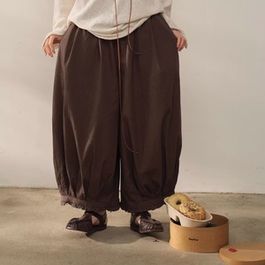 裾タックリブボリュームパンツ ・10236