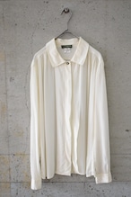 Silk-blend concealed-button blouse
