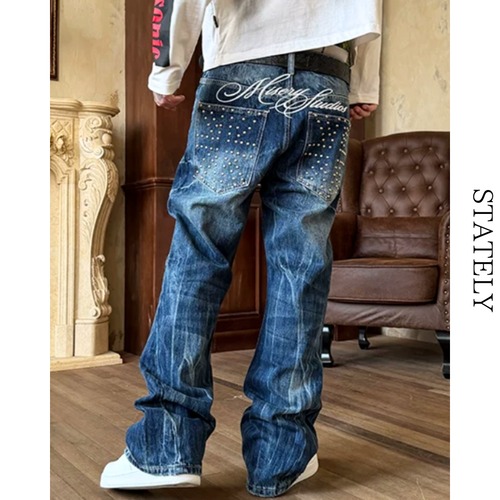 Stud Script ワイドデニム_B92 画像