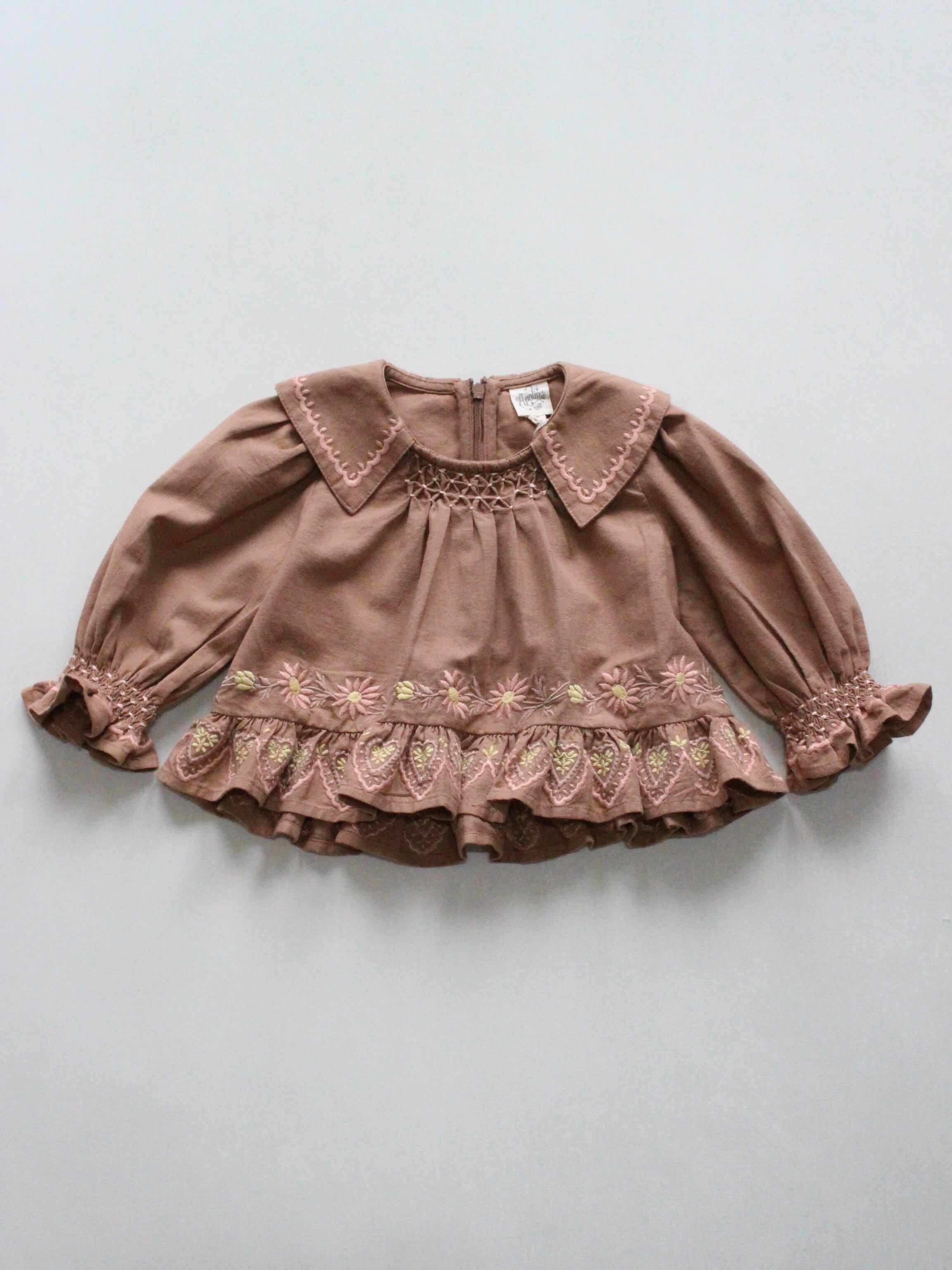 Apolina Bettina Blouse - Chocolate 3-5Y Apolina:: Bettina Blouse