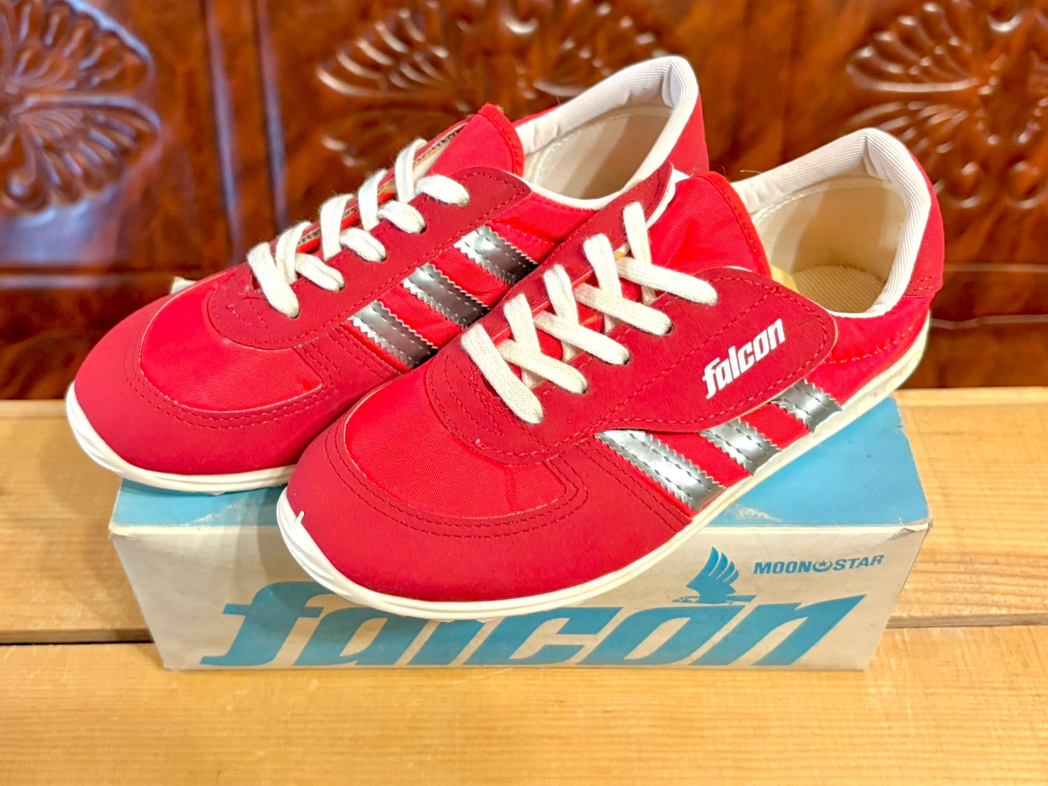 moon star(ムーンスター)FALCON (ファルコン) ジョグラン 赤/銀 22cm