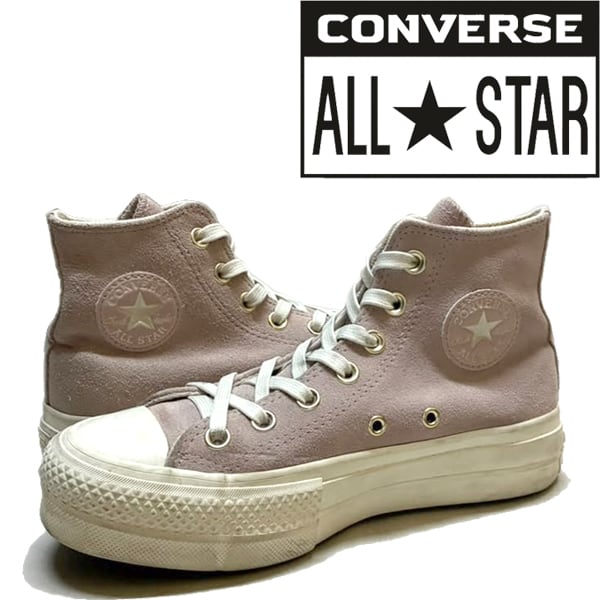 カスタムコンバース　【感性・古着】 1点物◇コンバースCONVERSEオールスター厚底スエード/ハイカット