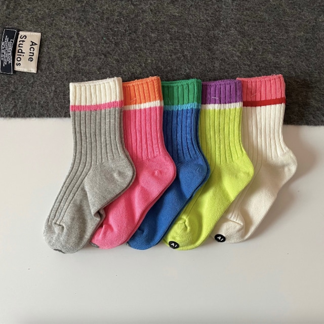 【即納】カラフルソックス 5足セット