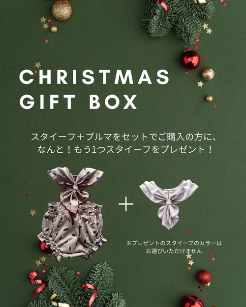 クリスマスギフトボックス　スタイ・ブルマ2点セット【ベージュ×ボルドー】