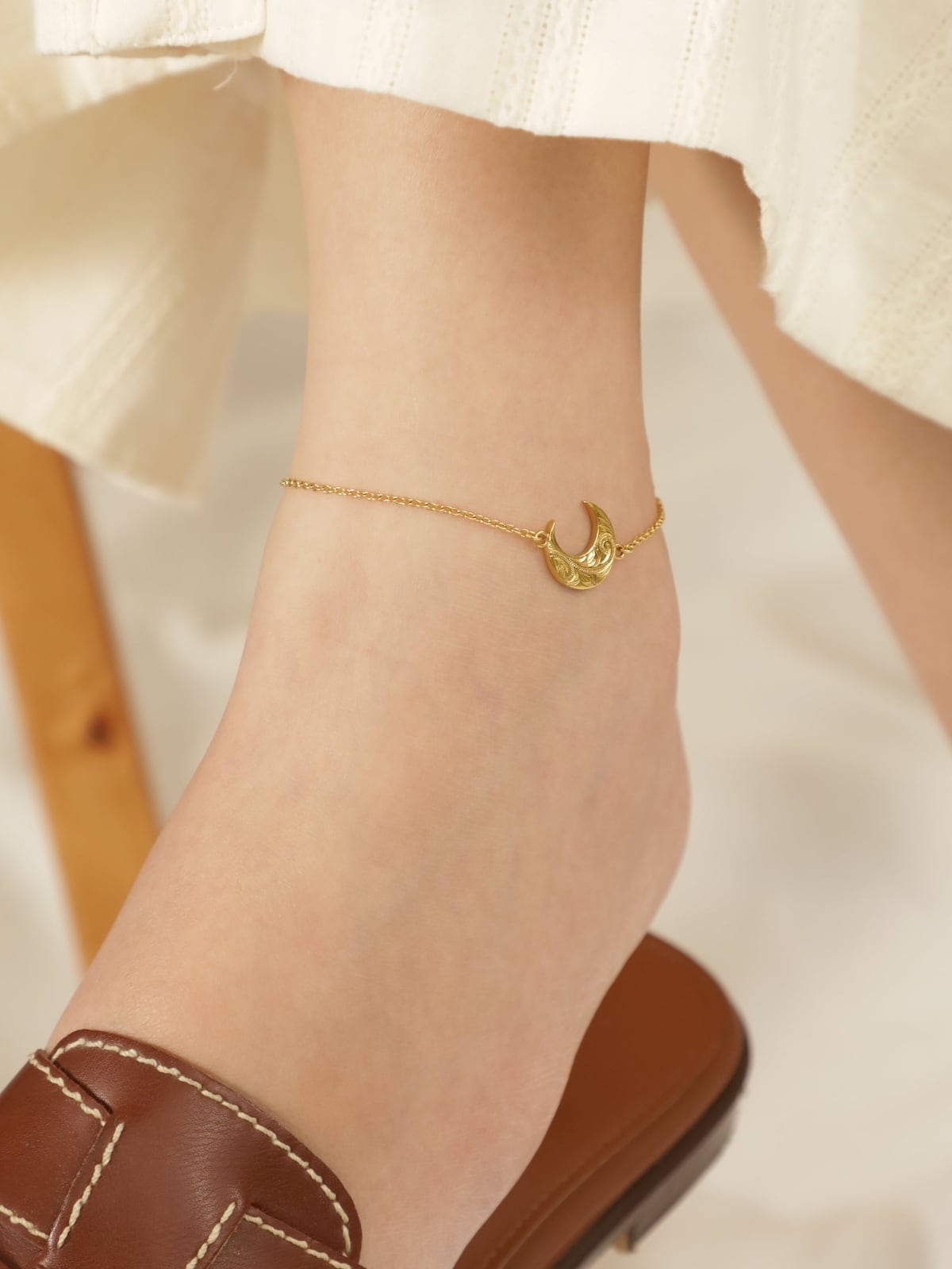 316L hawaiian moon anklet  #a07