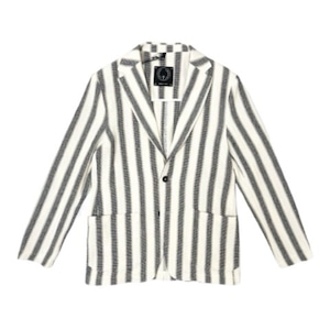 T-JACKET（ティージャケット) Stripe Basket Weave 2B Jacket(419-21110005-112)/WHITE×NAVY