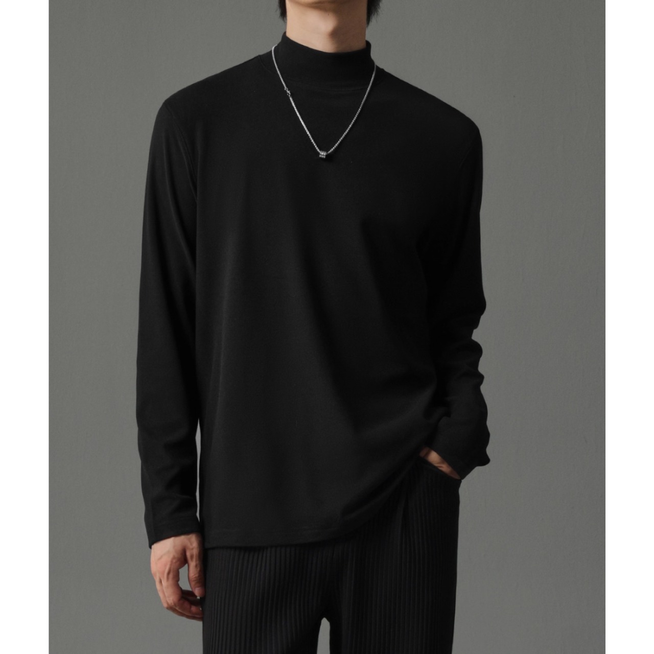 モックネック 長袖カットソー af0421