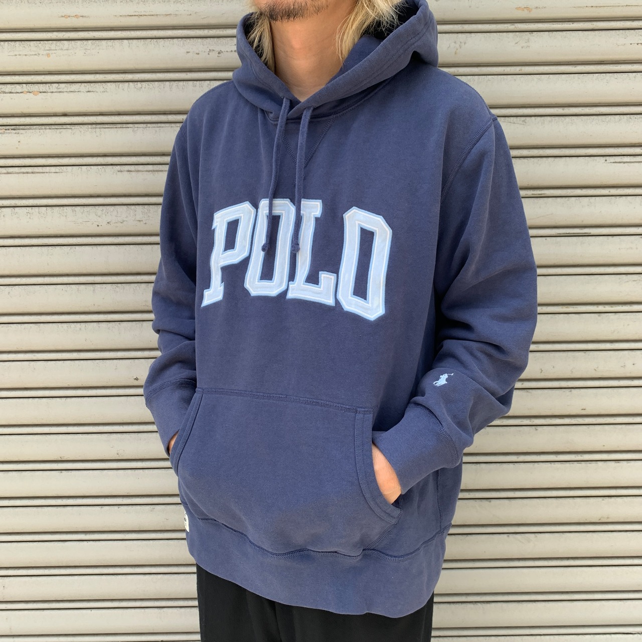ラルフローレン POLOロゴスウェットパーカー ポニーマーク ネイビー XL