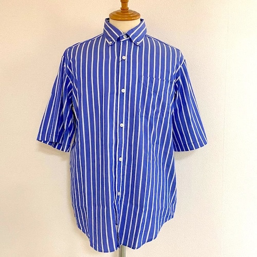 Stripe Half Sleeve BD Shirts　Blue