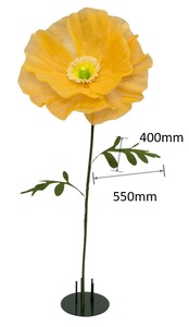 オーガンジー　ジャイアントフラワー　ポピー70cm　オレンジ・レッド