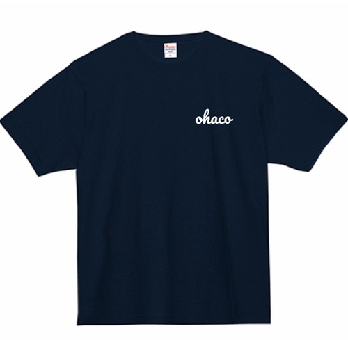 newオハコオリジナルTシャツ2024ohacoロゴ左胸【ネイビー、ホワイト】