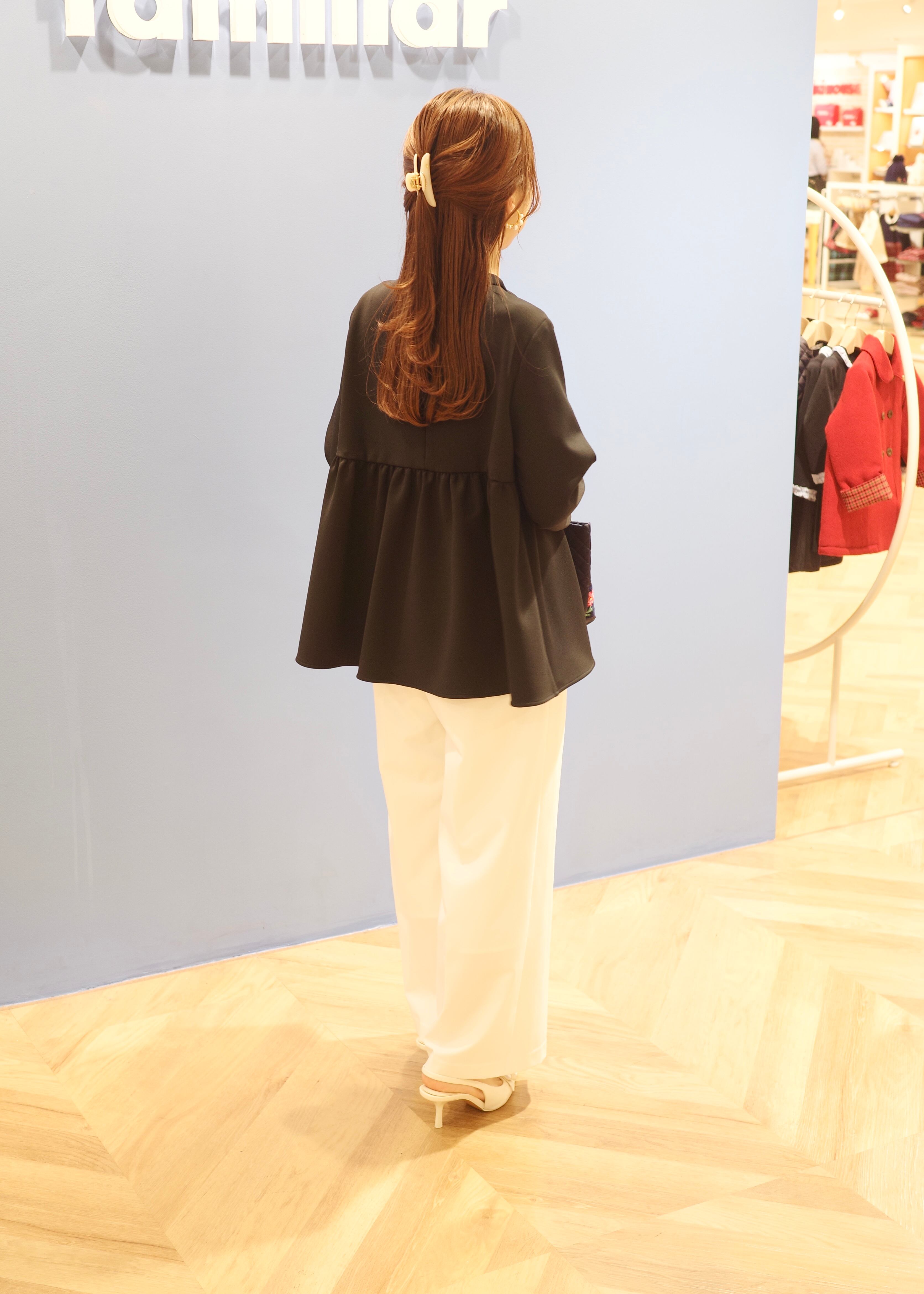 marshmallow ribbon blouse / navy | hitomi