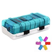 2025モデル フレンダトランク、28枚のフレンダピック収納可能 おもちゃ・電子玩具整理用専用収納ケース 30枚専用OPP保護袋同梱 (白青)