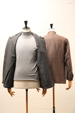 Haversack ATTIRE 872603 コットンリネンヘリンボーン マオカラージャケット