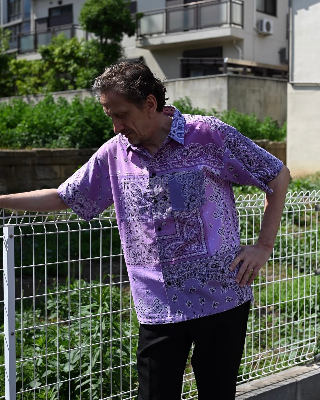 Bandana Short-sleeve Shirt c/# L.Purple | MIYAGIHIDETAKA