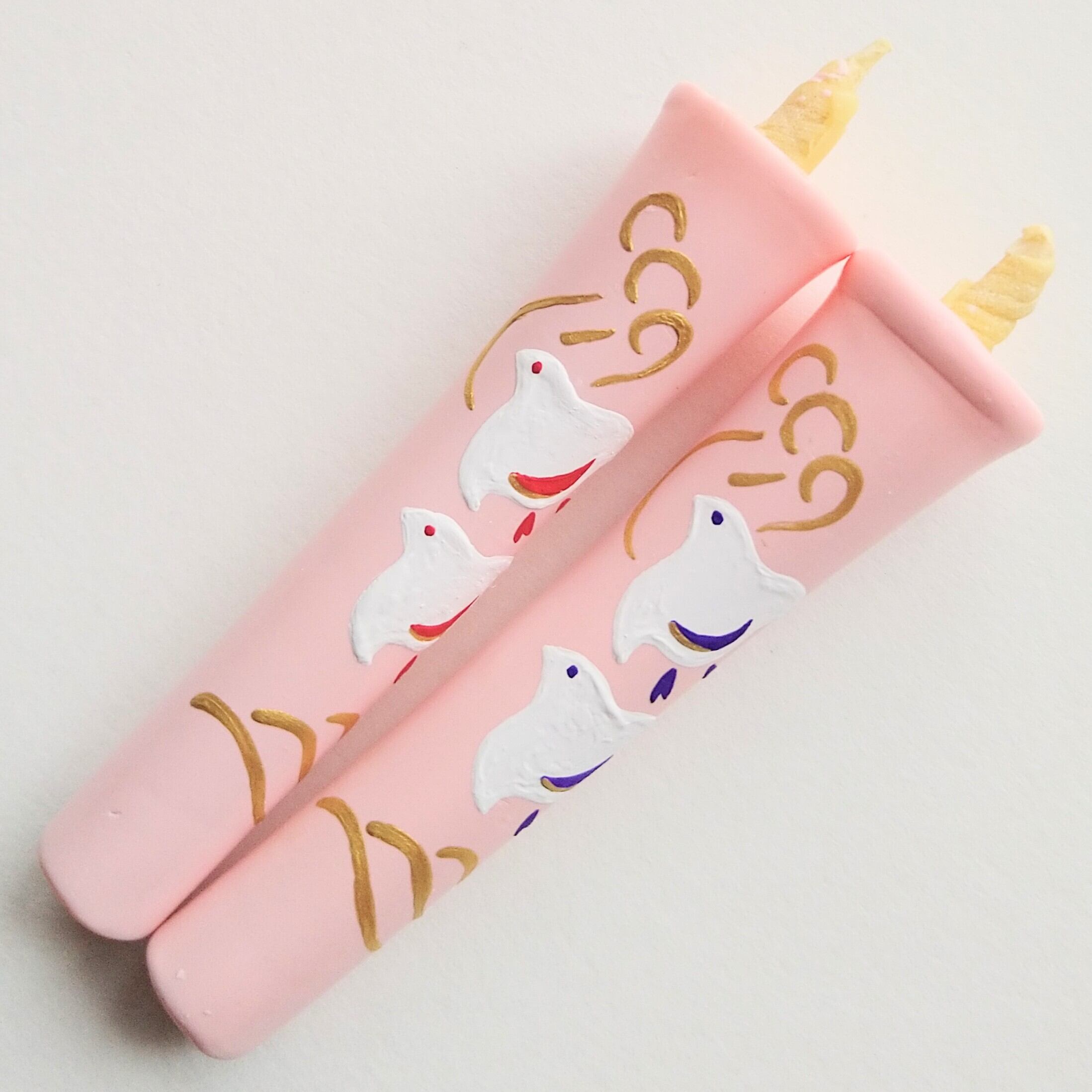 2号 千鳥（ピンク蝋）の和ろうそく | 和ろうそく清寿