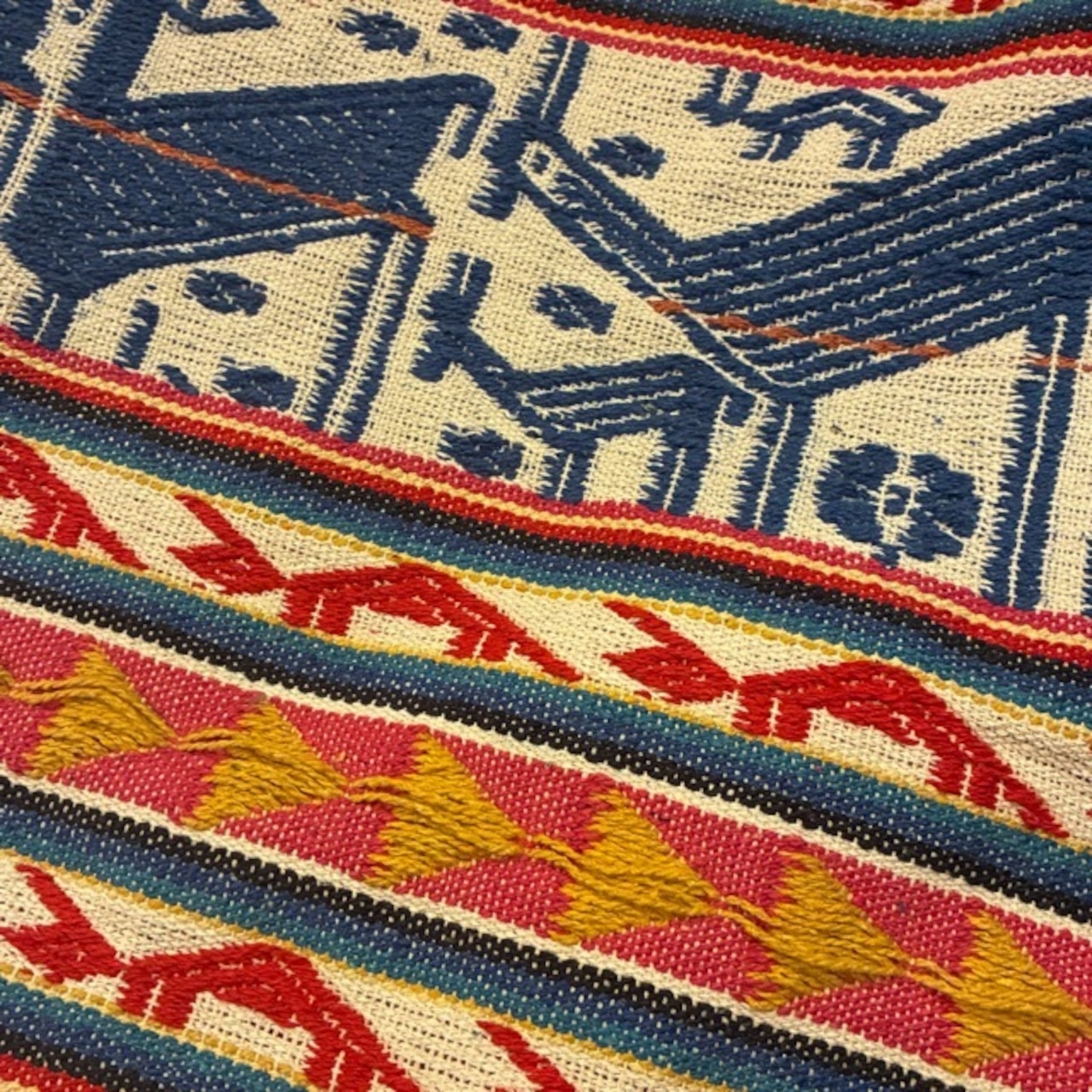India Animal patterns rug　アニマルパターンラグ　125×175cm  エキゾチック　アイボリー　2人掛けソファ　ビーチマット　ソファカバー　ベッド　リビング　車内マット　コットン　綿