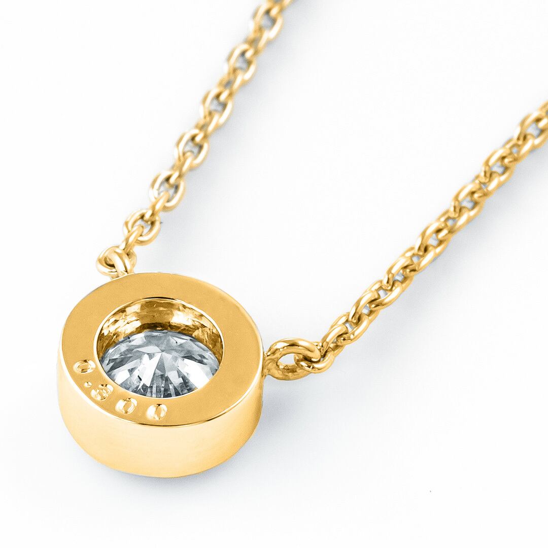K18 0.3ct ベゼル(GIA)D VVS1 3EX 一粒ダイヤモンドネックレス K18 0.3ct ベゼル(GIA)D VVS1 3EX 一粒ダイヤモンドネックレス