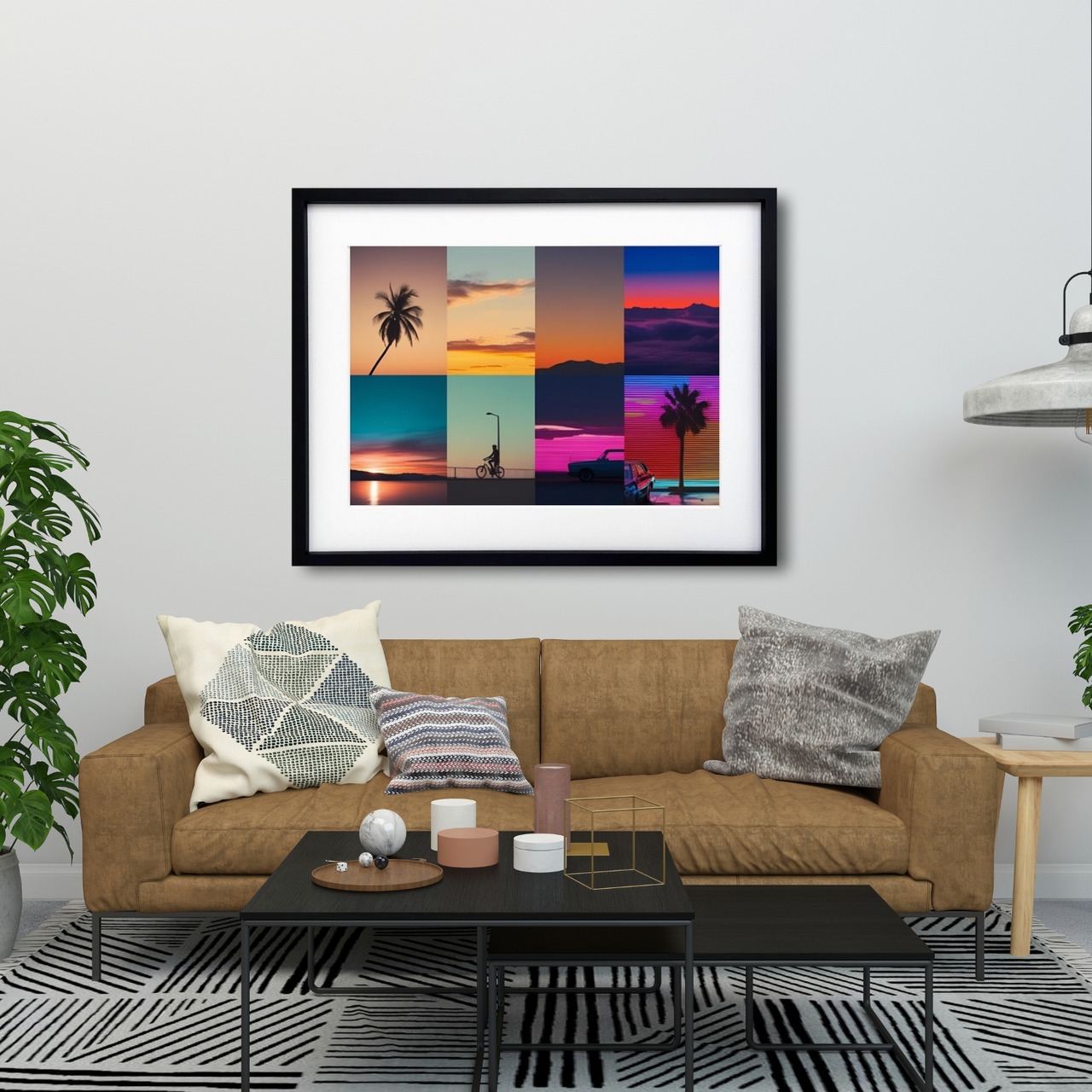 Sunset Variations  8 Scenes of Twilight｜8つの夕焼けが描くモダンアートポスター｜自然と都市が溶け合う洗練インテリアにA3ポスター