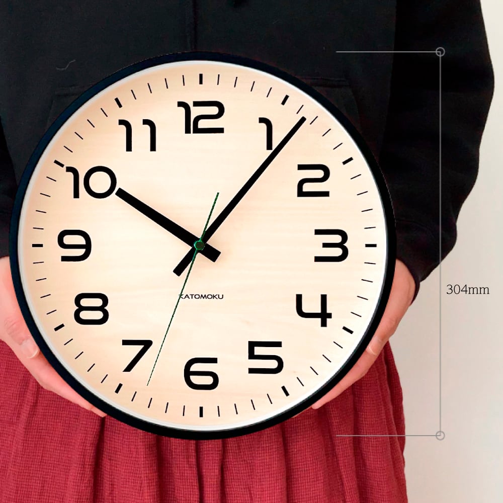 KATOMOKU plywood clock 23 ブラック km-145BK 掛け時計 | 加藤木工