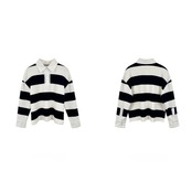 Blanc Border Lace Trim Polo Top F0633