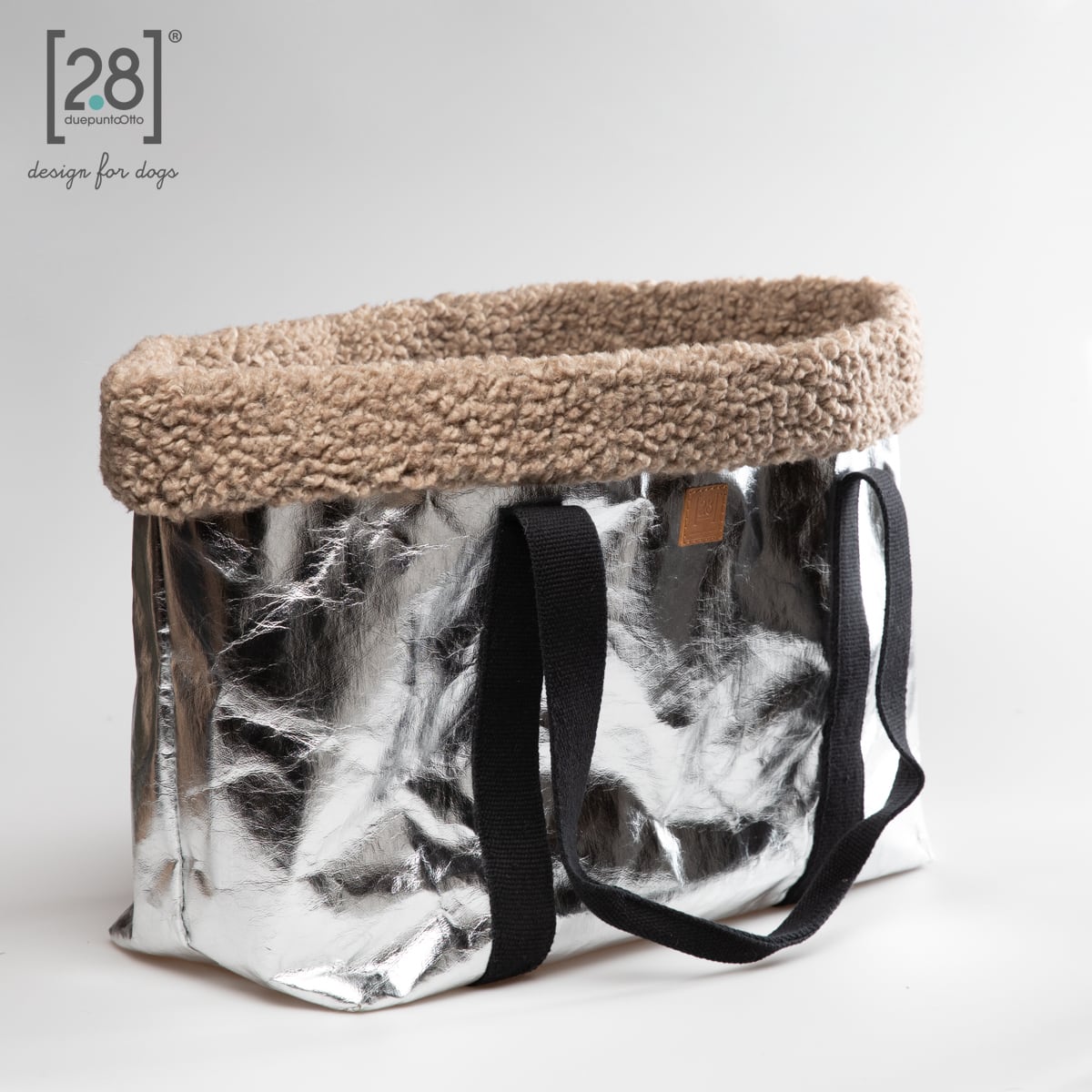 2.8 Design for Dogs Dorothea Dotto Dog Bag in Silver