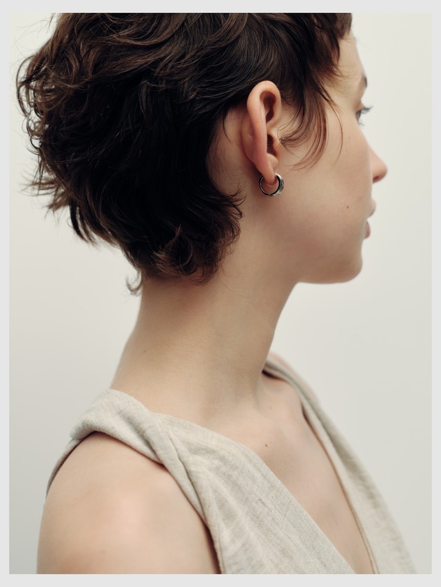 Hoop pierce -Champagne Silver-