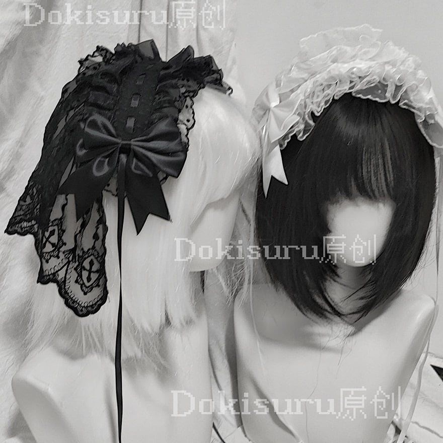 地雷系 ヘッドドレス ゴシック レース リボン | ゴスロリファッション