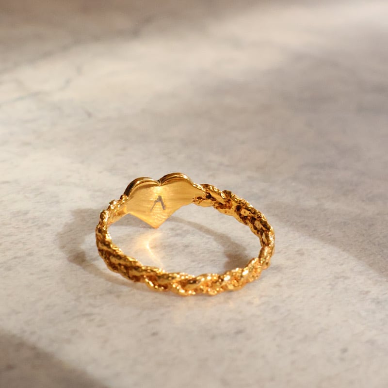 14K(刻印入)ハートリング ピンキーハートリング《名入れ刻印無料》 | 次世代ジュエリー/ サビ