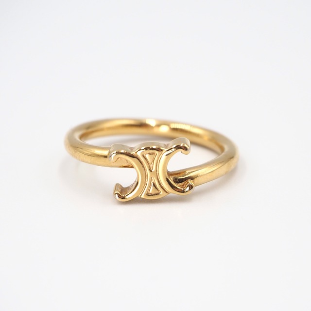 【現行品】CELINE 約12号 トリオンフ アシンメトリック リング GP セリーヌ