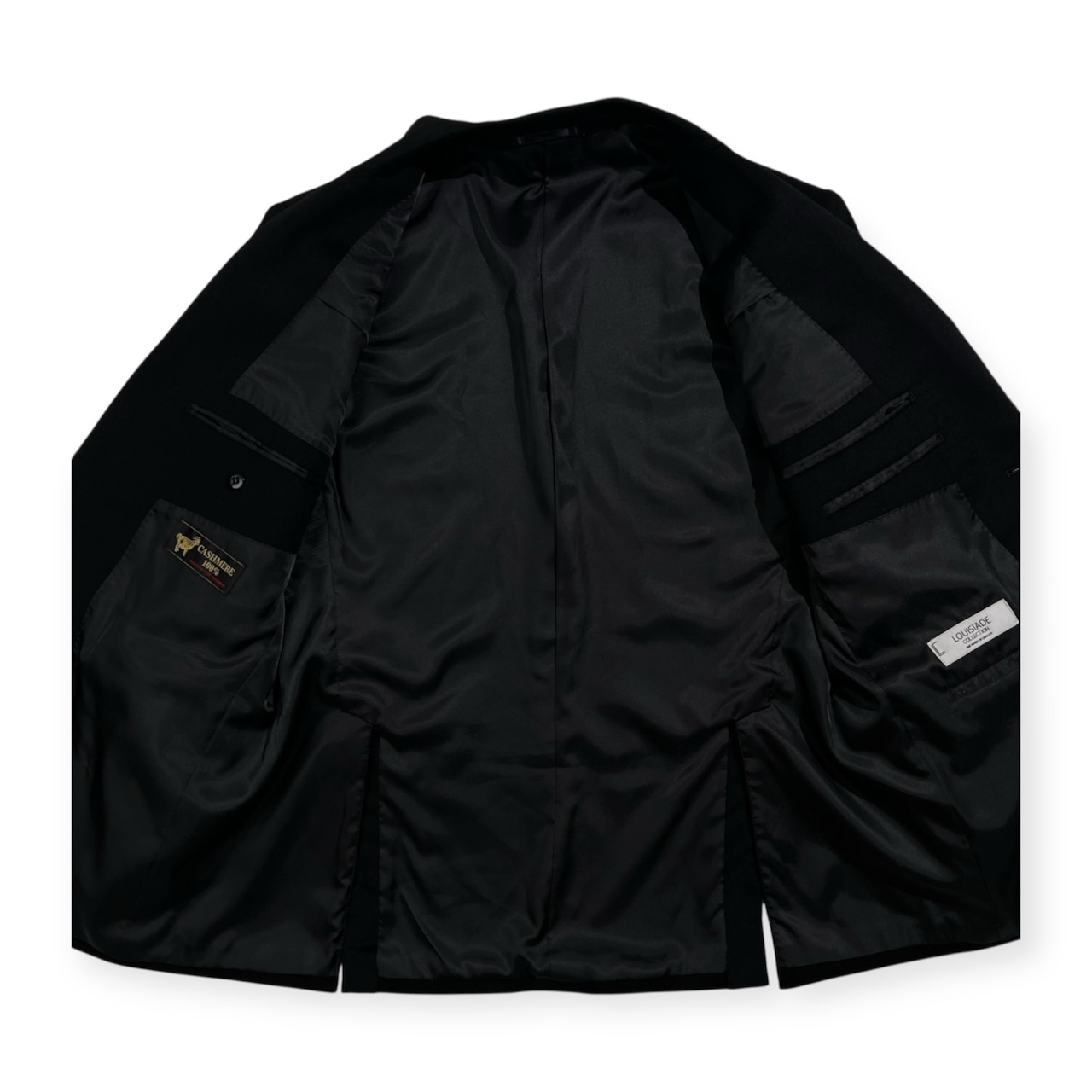 カシミヤ100% LOUISIADE COLLECTION 最高級 2B テーラードジャケット 98-88-175 98AB6 /ブラック系 冠婚葬祭 フォーマル 紳士