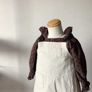 シワ加工シンプルエプロンワンピース