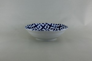 藍小紋伝統柄シリーズ　中鉢（釘抜き）