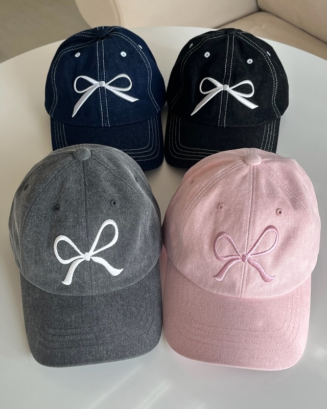 【more than cutie pie】[2type] ribbon embroidery cap
