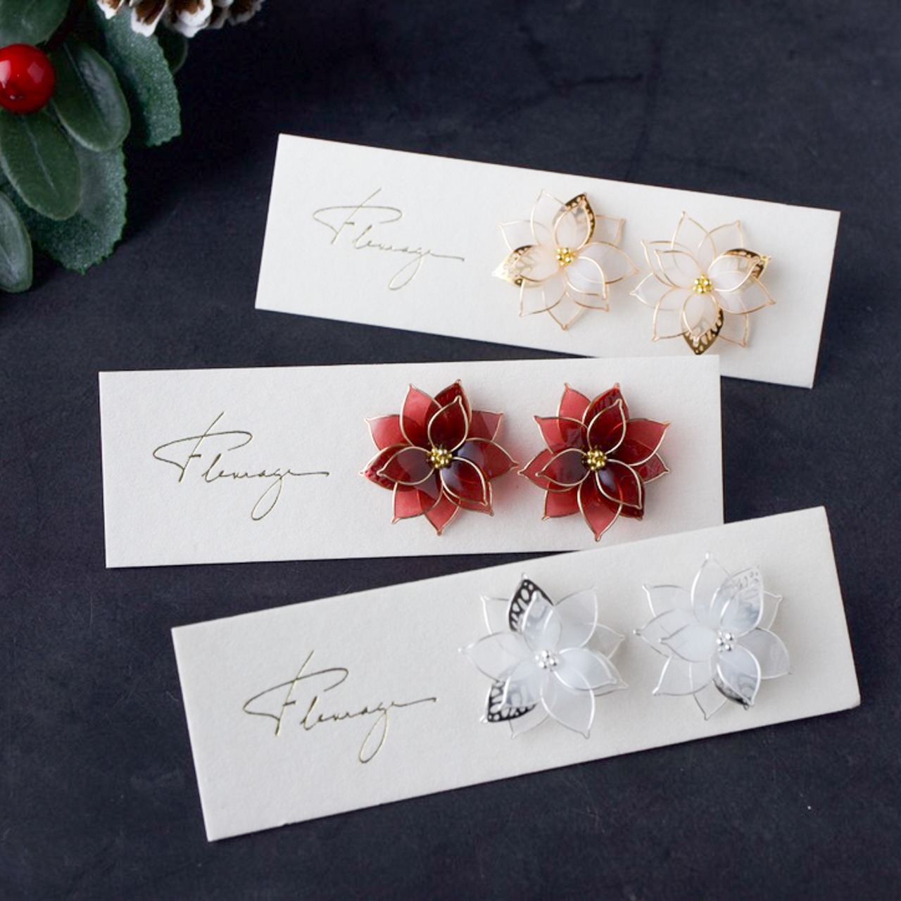 ポインセチア -Poinsettia- | ピアス/イヤリング