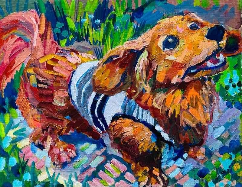 OIL COLOUR | 油彩画 #現代アート #犬 #猫