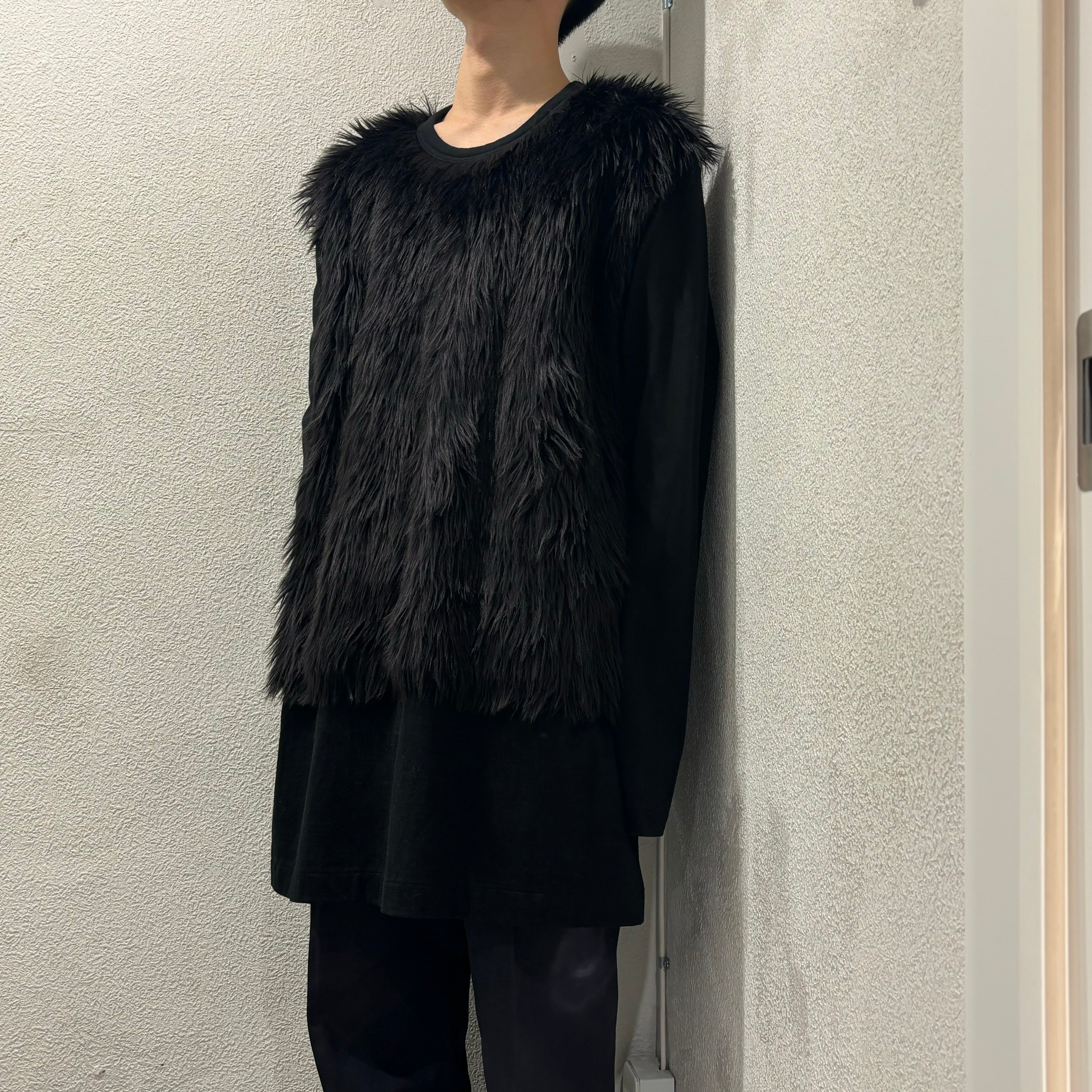 COMME des GARCONS HOMME PLUS　コムデギャルソンオムプリュス　Faux fur sleeve 長袖Tシャツ SIZE L  PL-T003-051 【表参道t01】 | ブランド古着Brooch powered by BASE