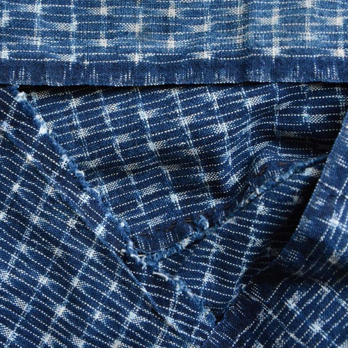古布 藍染 絣 木綿 ジャパンヴィンテージ ファブリック テキスタイル はぎれ リメイク素材 | Japanese Fabric Cotton Vintage Indigo Kasuri