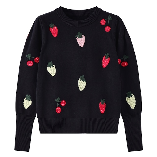 Fruit embroidery knit　M1394