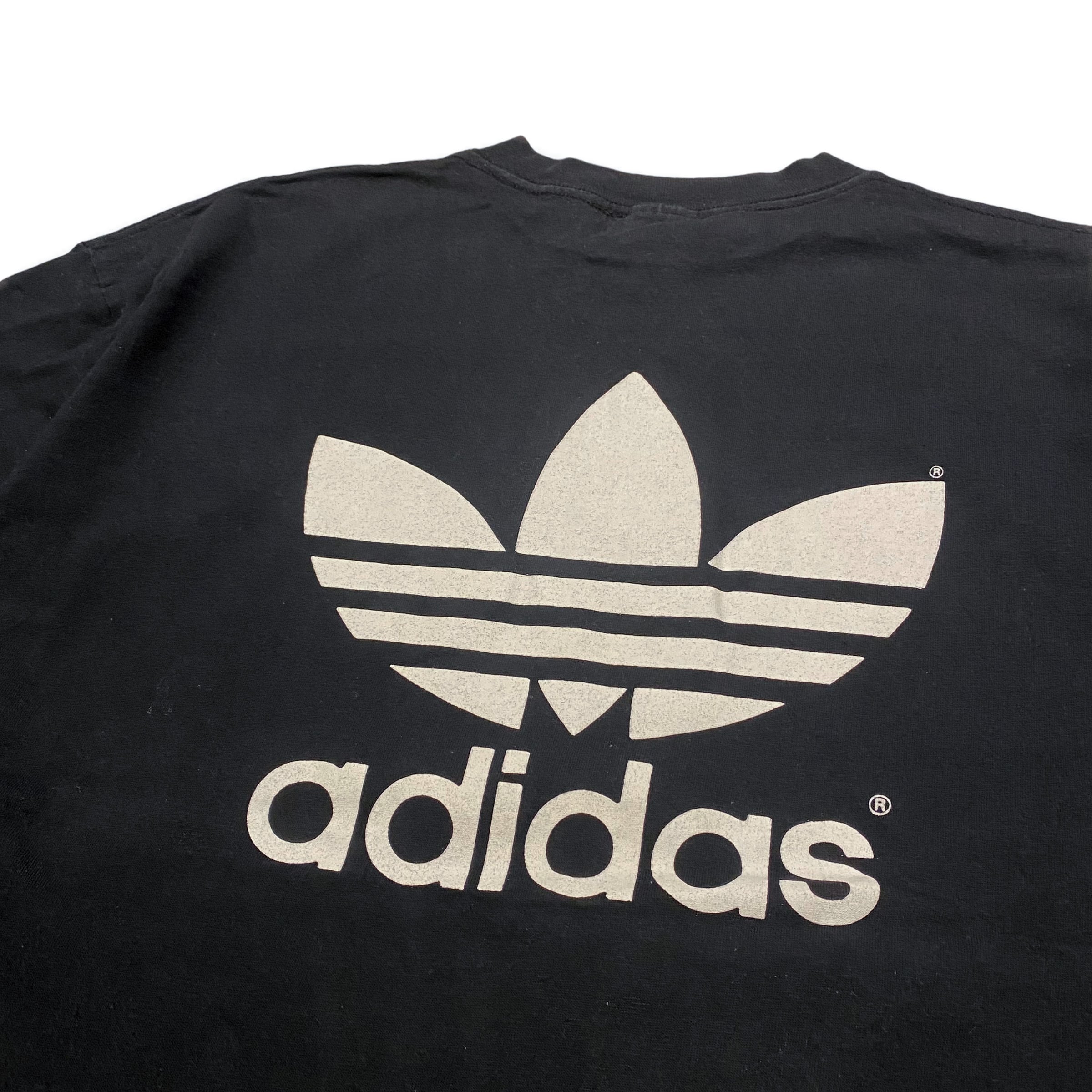 90's USA製 adidas Trefoil Logo T-Shirt XL / アディダス トレフォイル ロゴ Tシャツ 両面プリント 古着  ヴィンテージ