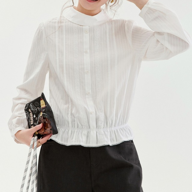 lace panel blouse