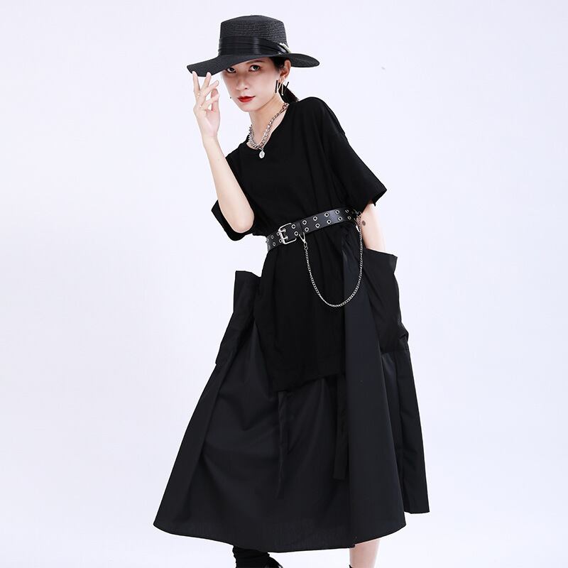 モード系 欧米系 ワンピース 半袖 ハイウエスト 夏ワンピ 大人きれいめ キレカジ ゴシック オルチャン 代 30代 サブカル系専門店 Ladies Fashion Seasonz