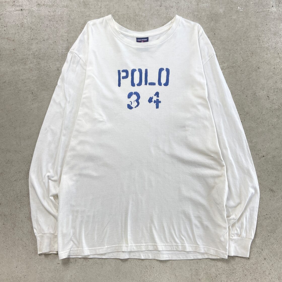 POLO ラルフローレン 落と プリント半袖Tシャツ L ネイビー アメカジ 