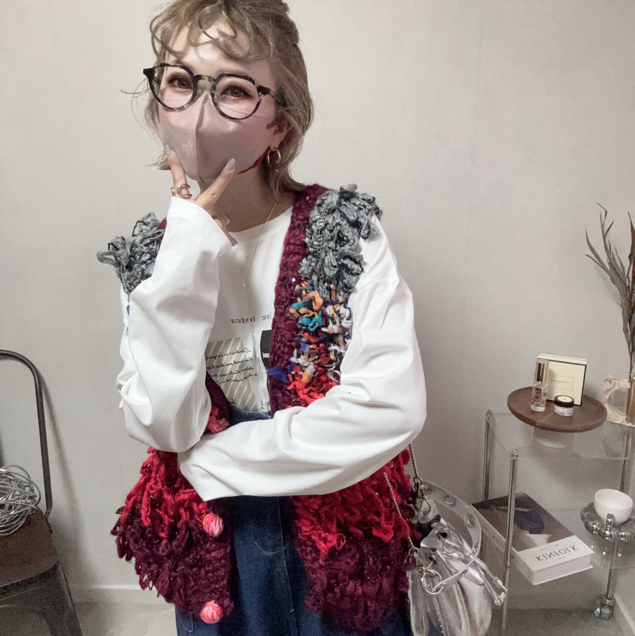 multicolored tassel knit vest