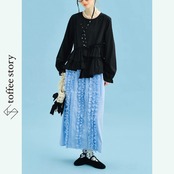 【2color】風をまとうアシンメトリーフリルブラウス 《i0643》