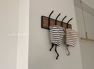【valu bebe】キャットボーダーボネット ベビーサイズ ブラウン