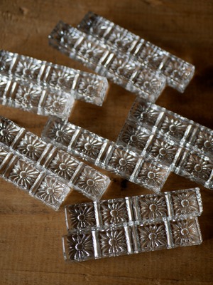 残り→2 ガラスのカトラリーレスト マーガレット フランスヴィンテージ ブロカントのある暮らし